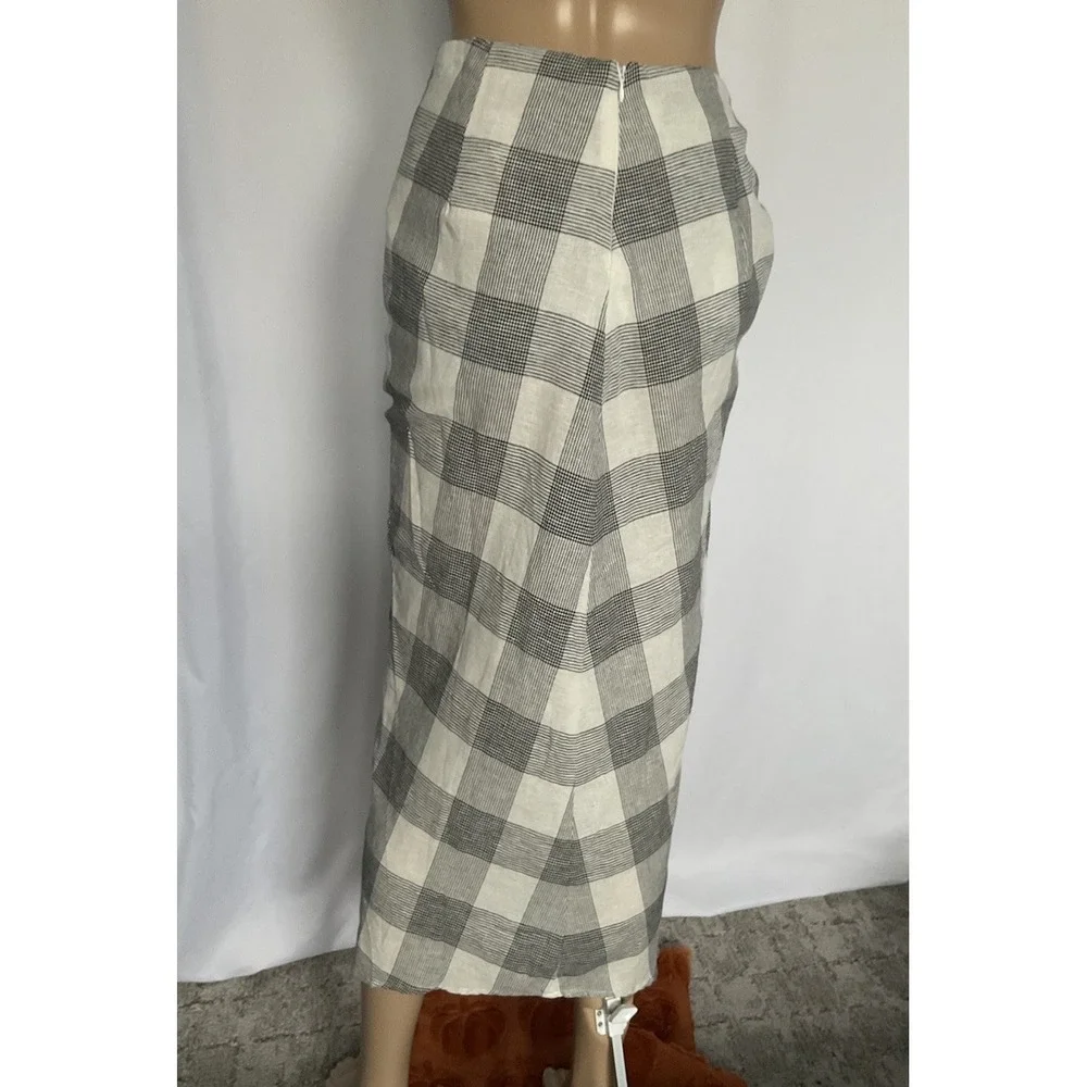 Forever 21 Womens  Plaid Médium A-line‎ Maxi Skirt Grey White